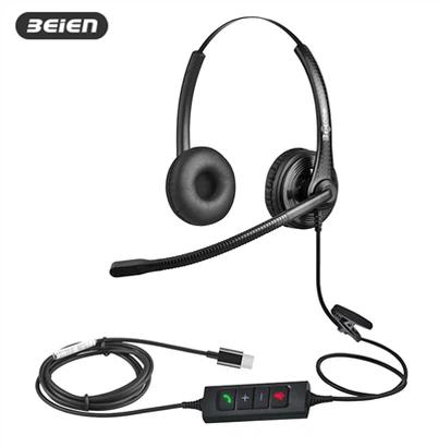 Dubbel ENC Type-C-headset för företag