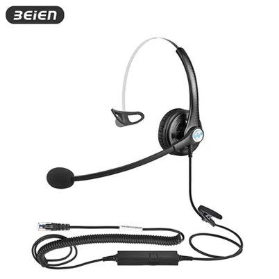 RJ9 WIRED headset för IP -telefoner med MIC