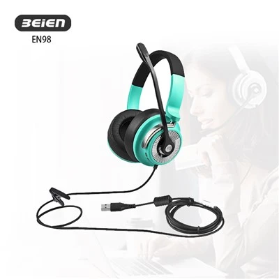 Dubbla trådbundna spelheadset med mikrofon